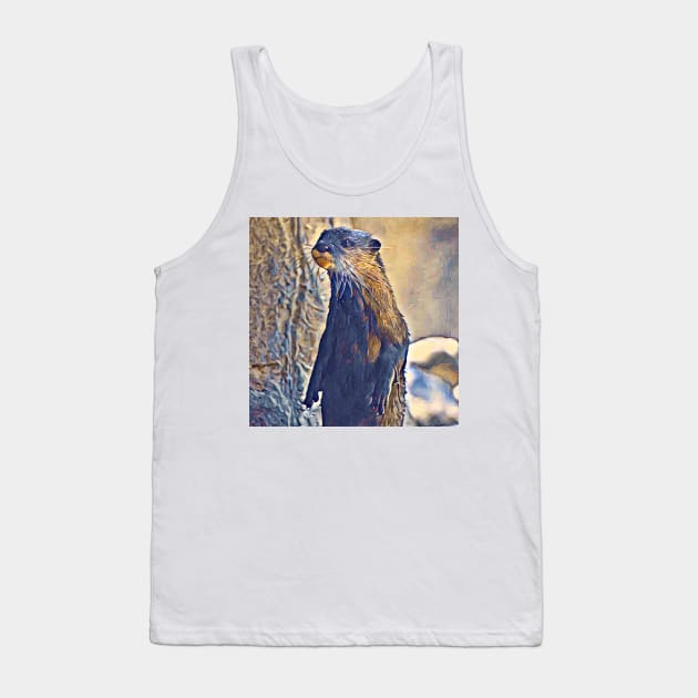 Asian Small-Clawed Otter Tank Top by Sharonzoolady